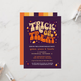 Trick or treat Spooktacular Halloween Party Uitnod Kaart