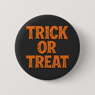 Trick Or Treat Spooky Cracked Lettertype Halloween Ronde Button 5,7 Cm