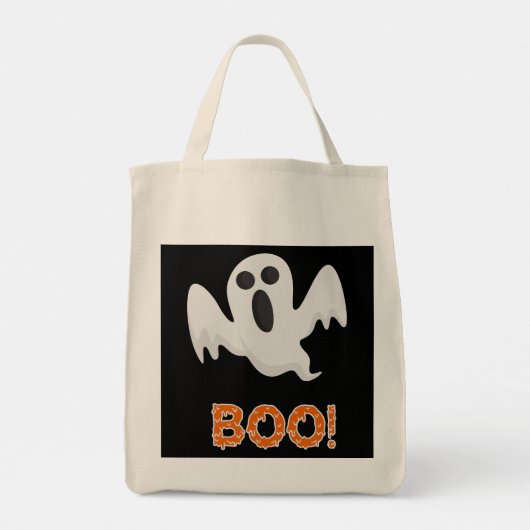 Trick or treat Spooky Ghost Cowboy Canvas tas (Achterkant)