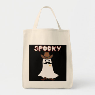 Trick or treat Spooky Ghost Cowboy Canvas tas