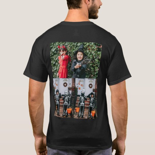 Trick or treat Spooky Halloween familie Foto T-shirt (Achterkant)