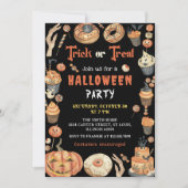Trick or treat Spooky Halloween Feestuitnodiging Kaart (Voorkant)