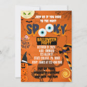 TRICK OR TREAT / SPOOKY HALLOWEEN PARTY KAART (Voorkant)
