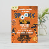 TRICK OR TREAT / SPOOKY HALLOWEEN PARTY KAART (Staand voorkant)