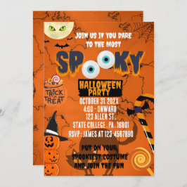 TRICK OR TREAT / SPOOKY HALLOWEEN PARTY KAART