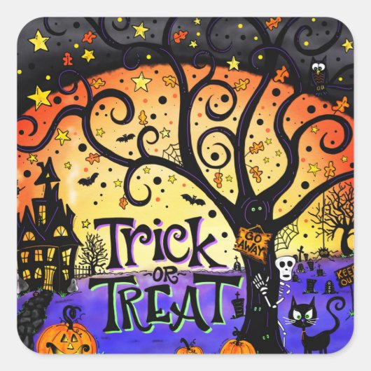 Trick or treat Spooky Halloween Sticker Sheets (Voorkant)