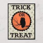 Trick or treat Spooky Halloween Uil Briefkaart (Voorkant)