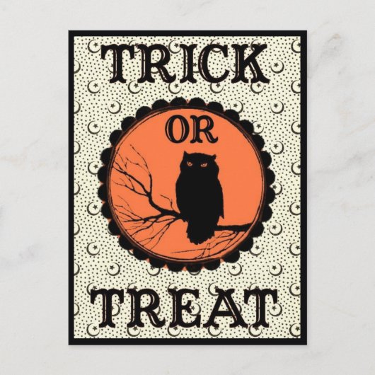 Trick or treat Spooky Halloween Uil Briefkaart (Voorkant)