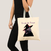 Trick or treat Spooky Halloween Witch Tote Bag (Voorkant (product))