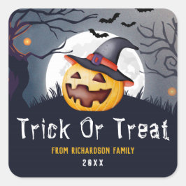 Trick or treat Spooky Jack O'Lantern Vierkante Sticker