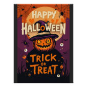 Trick or treat Spooky Pumpkin Halloween Party Perfect Poster (Voorkant)