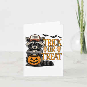 Trick or treat Spooky Raccoon Feral Halloween Mann Kaart