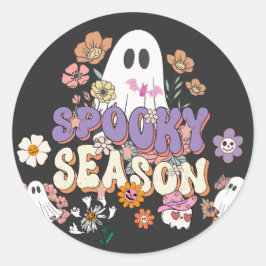 Trick or treat Spooky Schattige Ghost Halloween St Ronde Sticker
