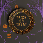 Trick or treat Spooky Sinaasappel en zwart Hallowe Papieren Bordje