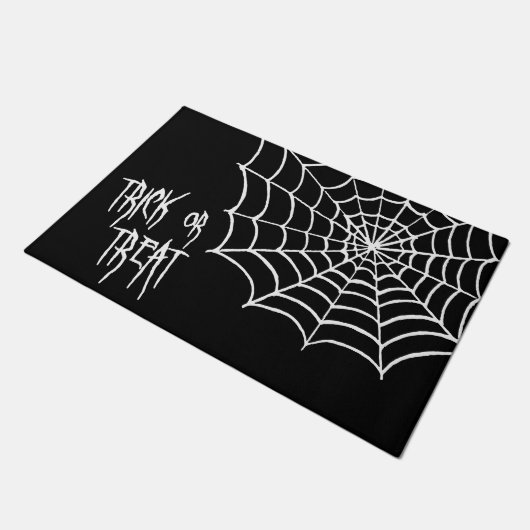 Trick or treat - Spooky Spider Web Halloween Deurmat (Schuin)