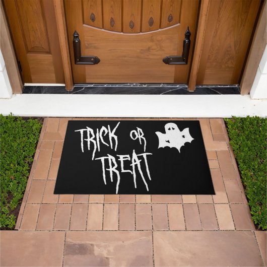 Trick or treat - Spooky White Ghost Halloween Deurmat (Buiten)