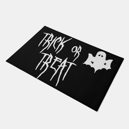 Trick or treat - Spooky White Ghost Halloween Deurmat (Schuin)