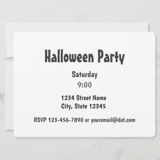 trick or treat Squirrel Halloween Party Invitation Kaart (Achterkant)