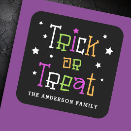Trick or treat sterren Gelukkig Halloween Vierkante Sticker