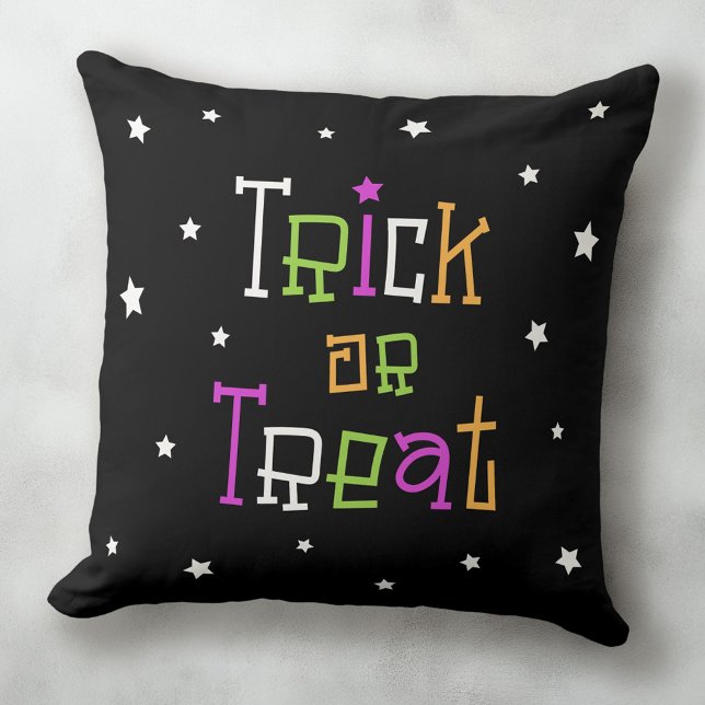 Trick or treat sterren Halloween Kussen (Trick or treat stars Halloween Throw Pillow)