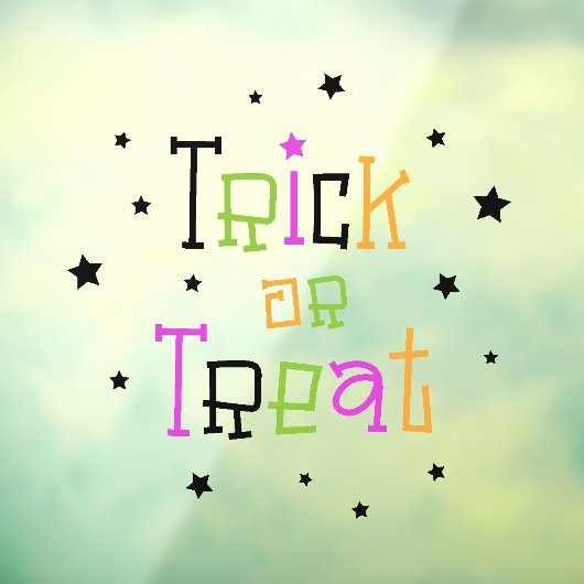Trick or treat sterren Halloween Raamsticker (Vel 3)