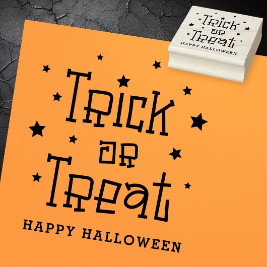 Trick or treat sterren Happy Halloween Rubberstempel