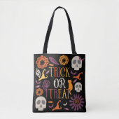 Trick or treat Stijlvol ontwerp van halloween-patr Tote Bag (Voorkant)