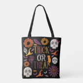 Trick or treat Stijlvol ontwerp van halloween-patr Tote Bag (Achterkant)
