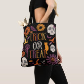 Trick or treat Stijlvol ontwerp van halloween-patr Tote Bag (Dichtbij)