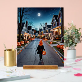 Trick or treat Street - Whimsical Halloween Night Acryl Bord