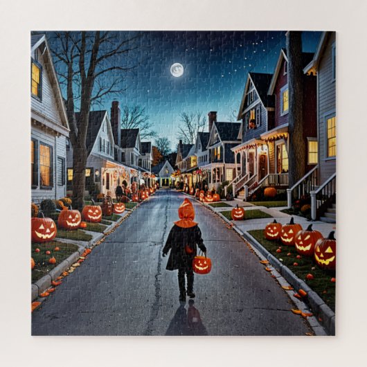 Trick or treat Street - Whimsical Halloween Night Legpuzzel (Verticaal)