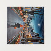 Trick or treat Street - Whimsical Halloween Night Wandkleed (Voorkant (horizontaal))