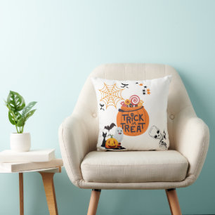 Trick or treat Super Schattige Wit Halloween Kussen