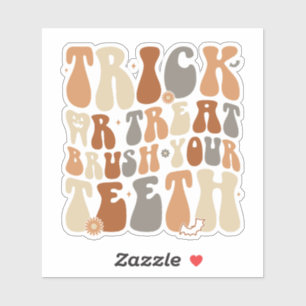 Trick or treat, tandenpoetsen! sticker