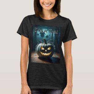 Trick Or Treat Teal Pompoen Halloween T-shirt