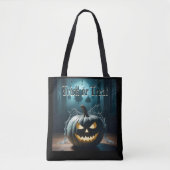 Trick Or Treat Teal Pompoen Halloween Tas (Voorkant)