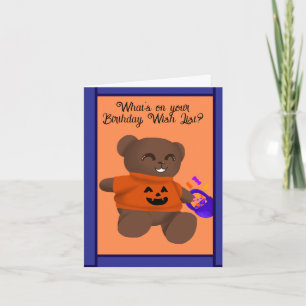 Trick Or Treat Teddy Halloween Verjaardagskaart Feestdagen Kaart
