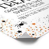 Trick or treat teken voor Halloween Poster (Hoek)