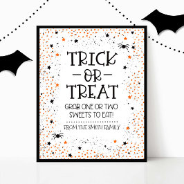 Trick or treat teken voor Halloween Poster
