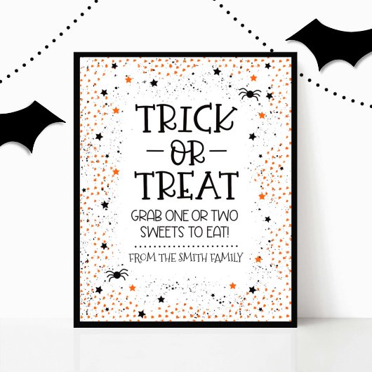 Trick or treat teken voor Halloween Poster