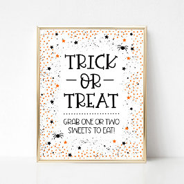 Trick or treat teken voor Halloween Poster