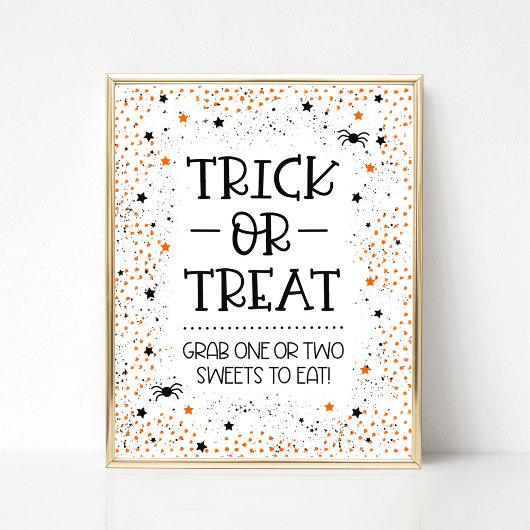 Trick or treat teken voor Halloween Poster