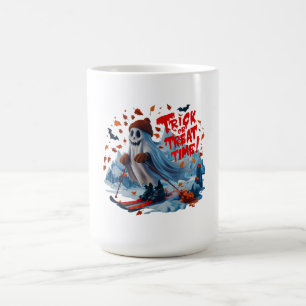 Trick or treat Tijd: Ghost Skiing Fun Design Koffiemok