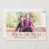 Trick or treat tijd Halloween fotokaart Kaart (Voorkant)