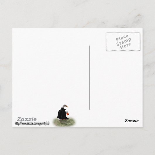 Trick or treat Tijd voor Dracula Duck Briefkaart (Achterkant)