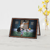 Trick or treat Time Halloween Ducks Kaart (Gele Bloem)