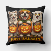 Trick or treat trio whimsical happy Halloween deco Kussen (Achterkant)