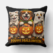 Trick or treat trio whimsical happy Halloween deco Kussen (Voorkant)