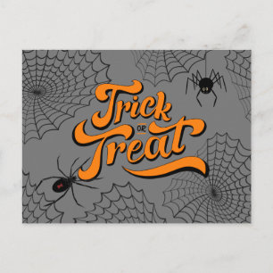 Trick or treat Typografie met Spiders ID680 Briefkaart