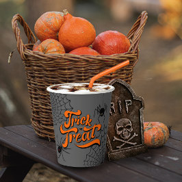 Trick or treat Typografie met Spiders ID680 Papieren Bekers